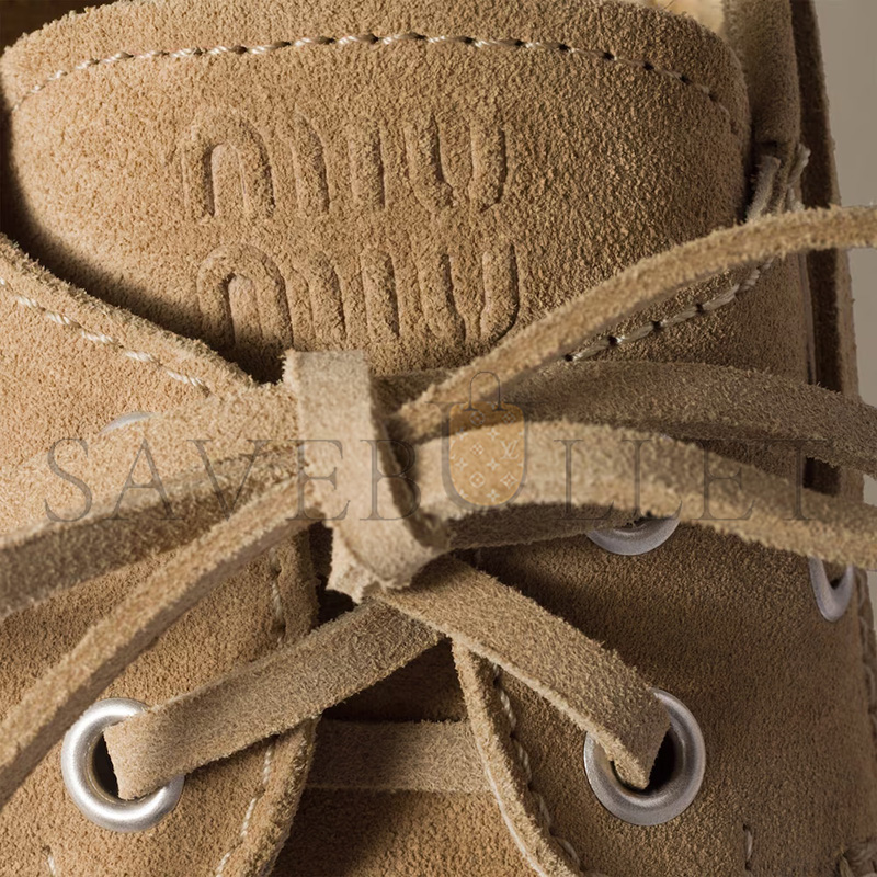 MIU MIU SUEDE AND RAFFIA BOAT SHOES 5D378E MIU MIU SUEDE AND RAFFIA BOAT SHOES 5D378E